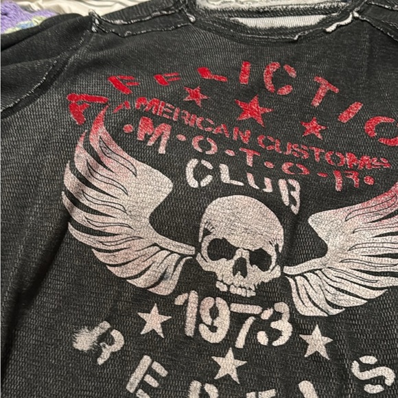 Affliction Black and Red Striped Long Sleeve Shirt - Picture 2 of 4